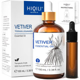 HIQILI huile essentielle Vetiver, flacon 100 ml, pour diffusion apaisante et ambiance naturelle.
