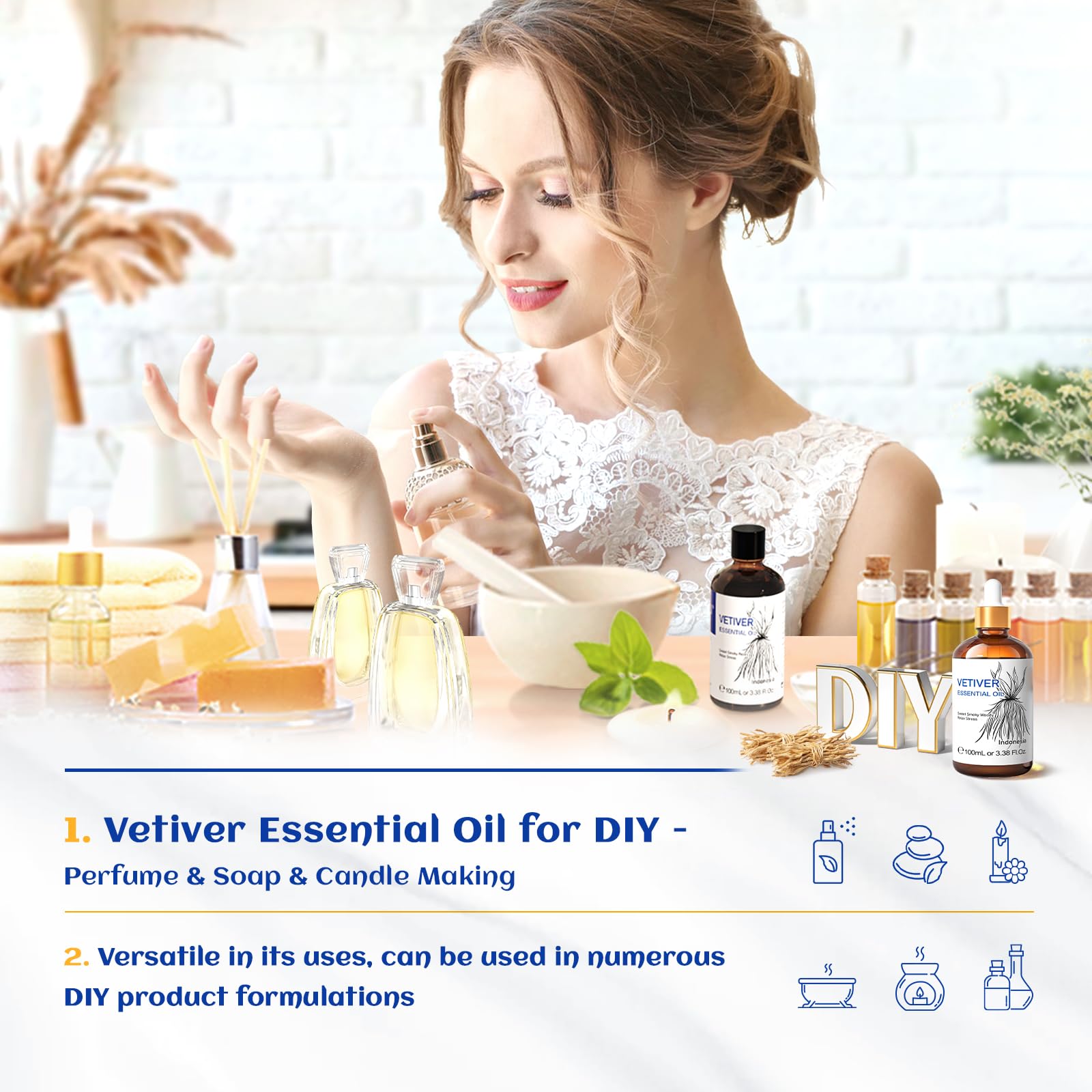 HIQILI Vetiver DIY: ingrédient naturel pour cosmétiques et produits faits maison.