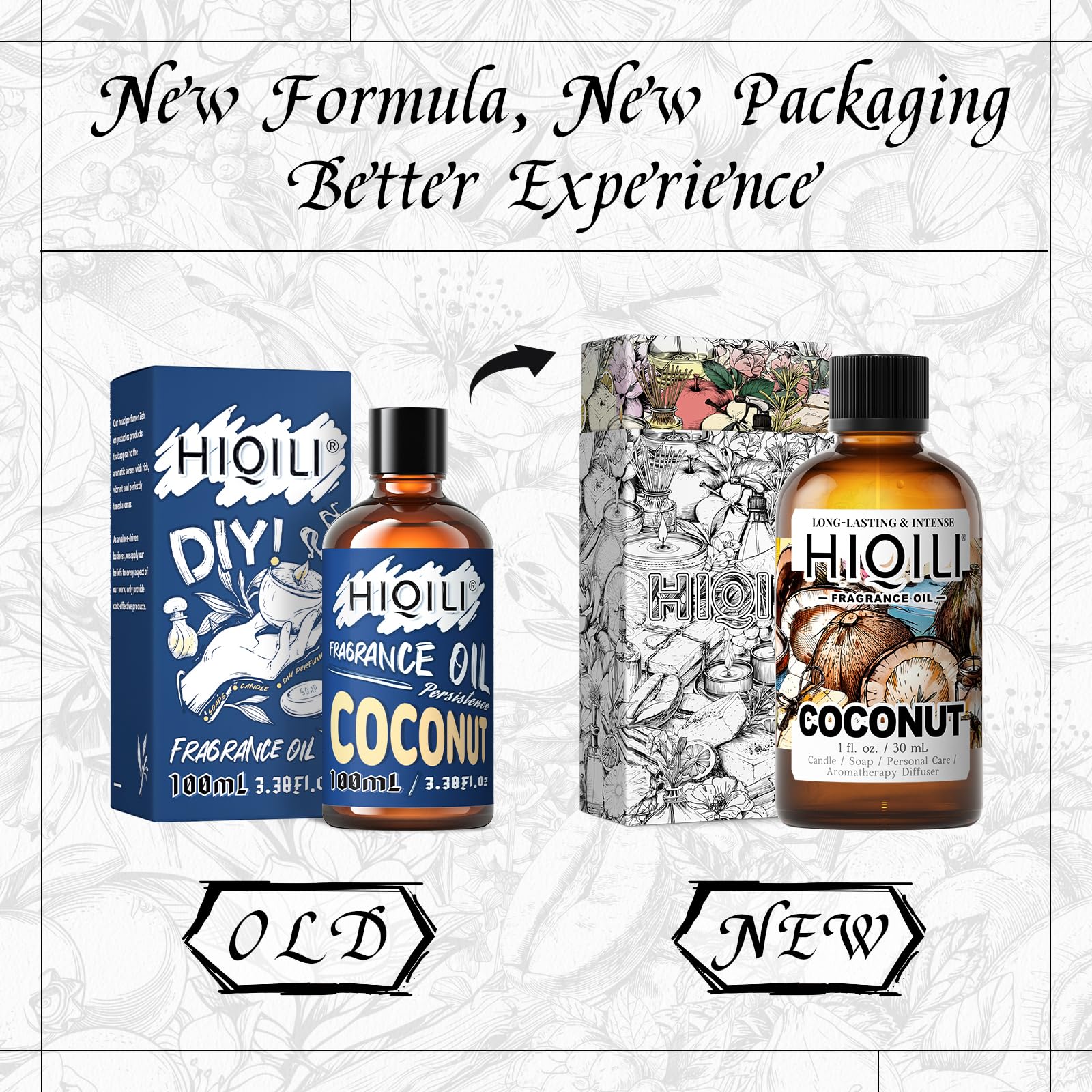 HIQILI huile parfum coco savon maison, parfume subtilement le savon.