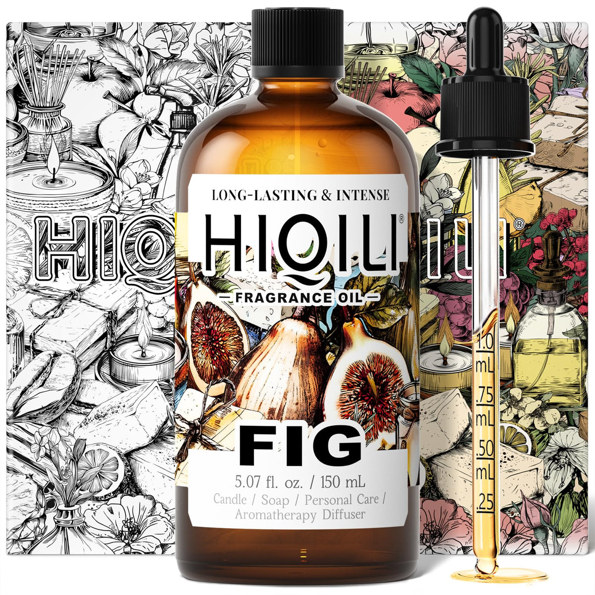 HIQILI huile fig bouteille — parfum frais pour créations maison