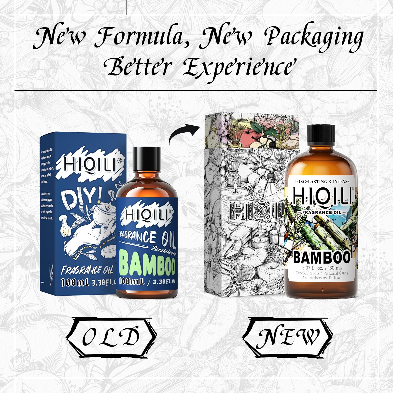 HIQILI huile parfumée bambou ajoutée au savon maison pour parfum frais.