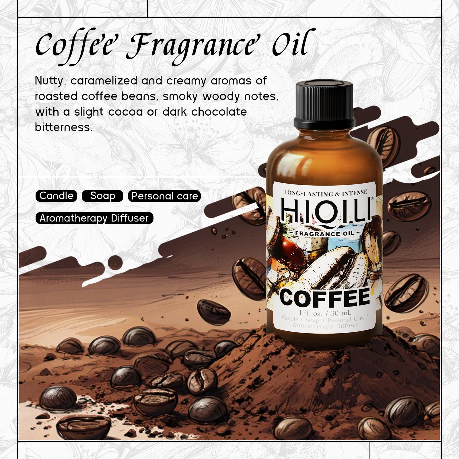 HIQILI huile parfum café diffuseur – diffusion uniforme pour une ambiance chaleureuse.
