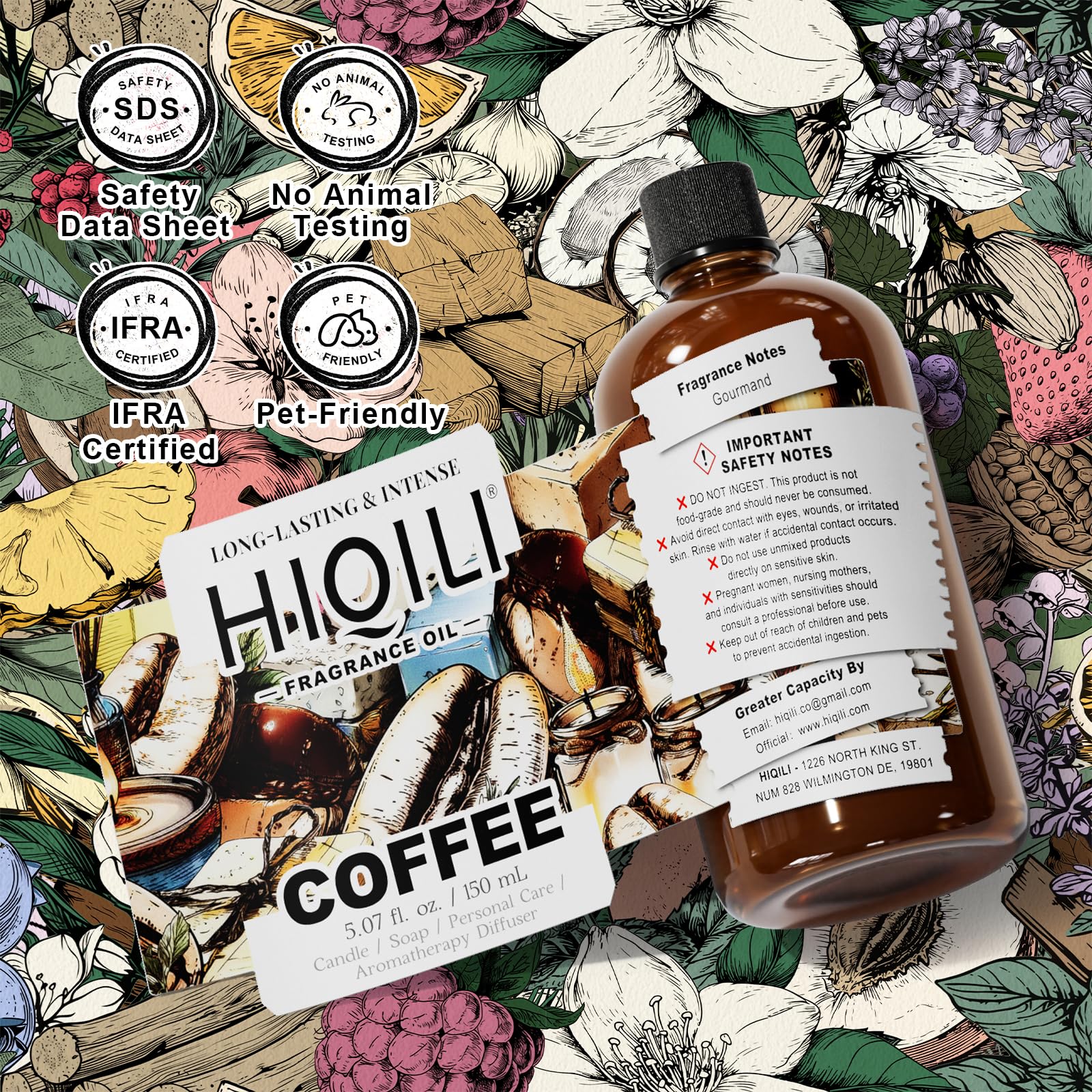 HIQILI, diffusion sur peau diluée pour une senteur douce et modulable.