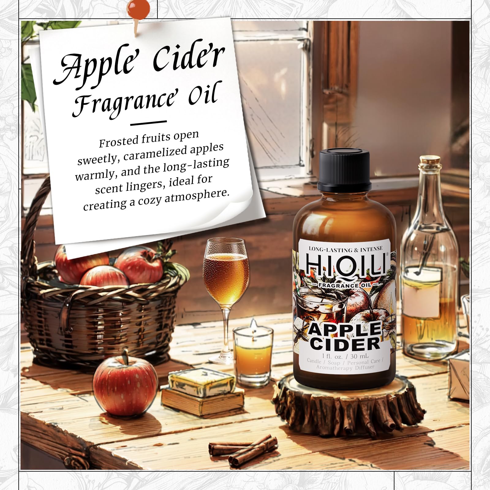 HIQILI cidre-pomme, diffuseur: parfum enveloppant pour pièces.