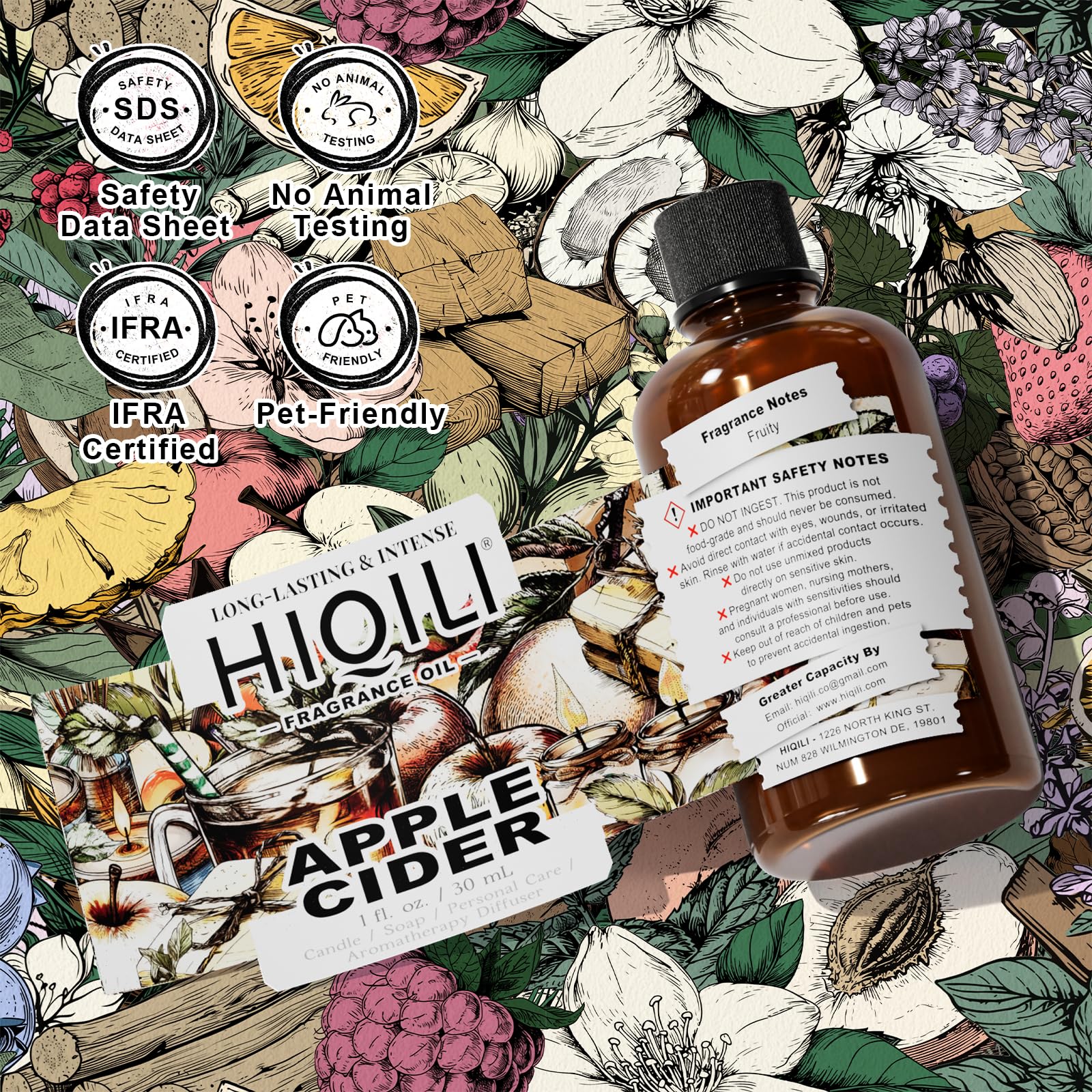 HIQILI parfum cidre-pomme, diffusion en voiture pour remonter l'humeur.