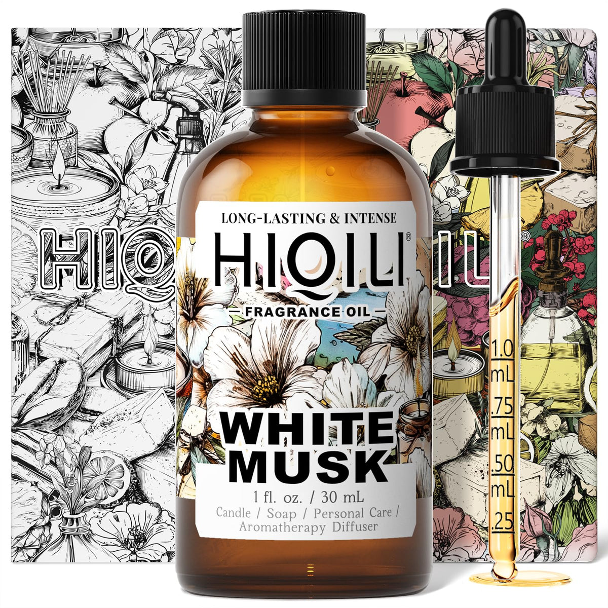 HIQILI huile parfum musc blanc dans une bouteille prête à l'emploi.
