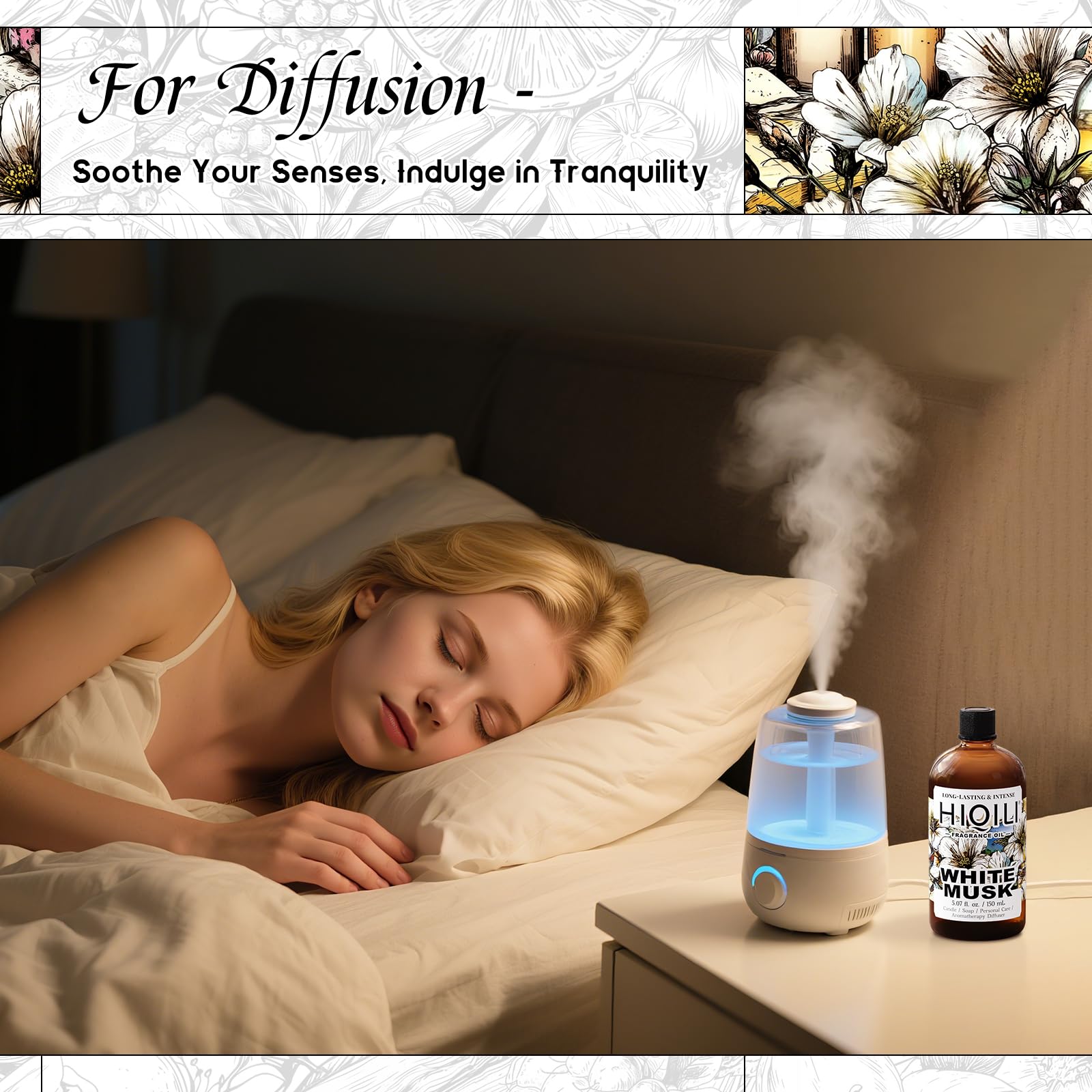 HIQILI huile parfum musc blanc – brume diffusion voiture pour parfum discret
