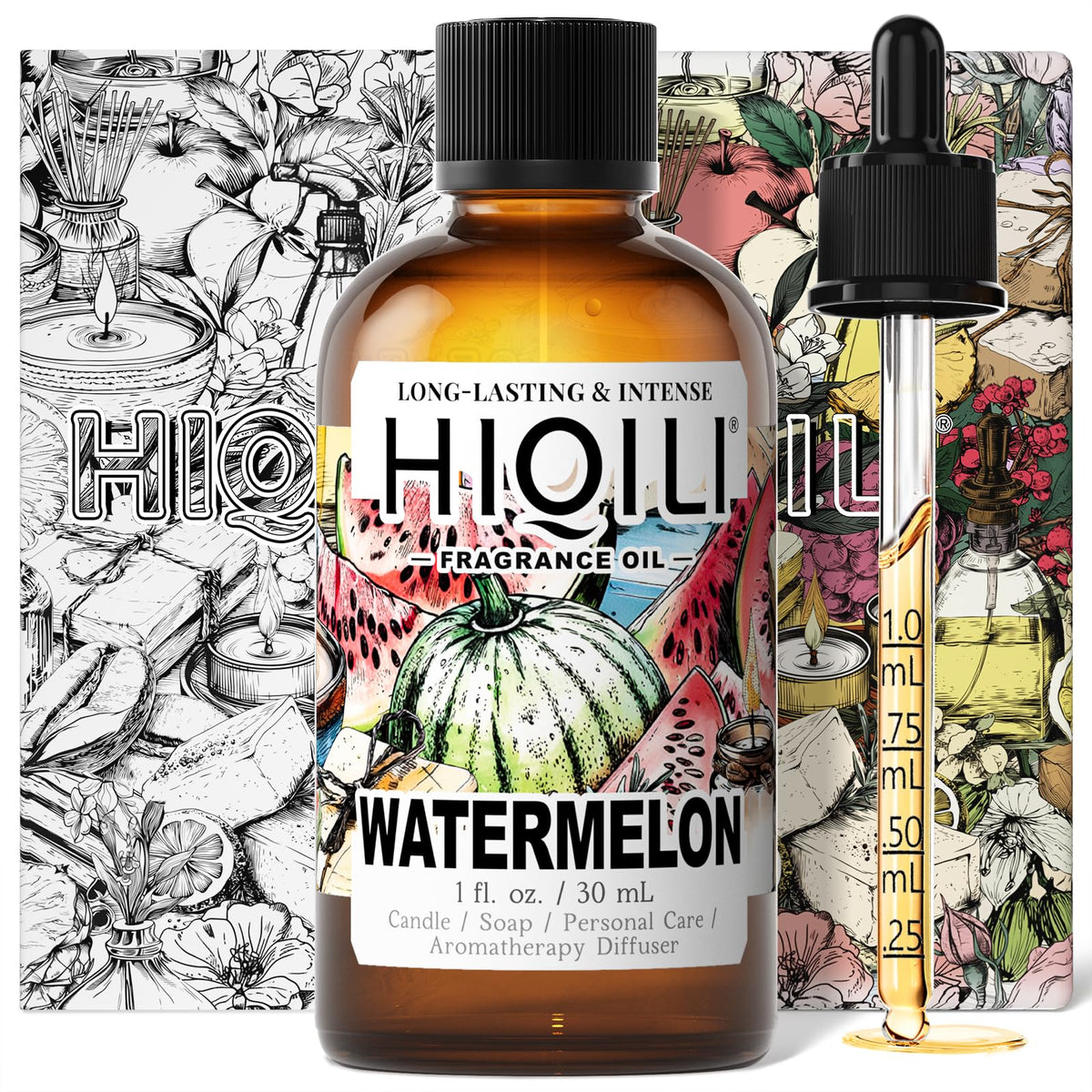 HIQILI huile parfum pasteque, bouteille prête à personnaliser vos créations parfumées.