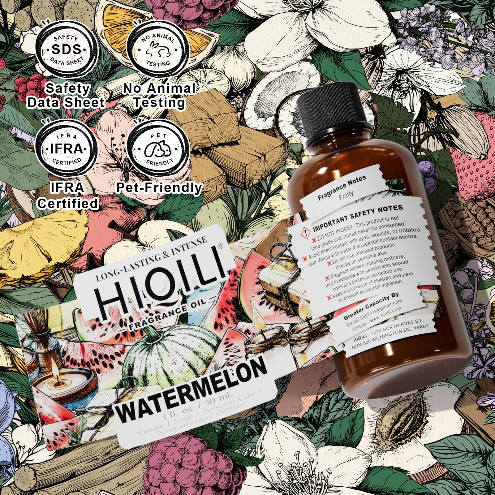 HIQILI huile parfum pasteque, diffuseur voiture pour parfumer vos trajets.