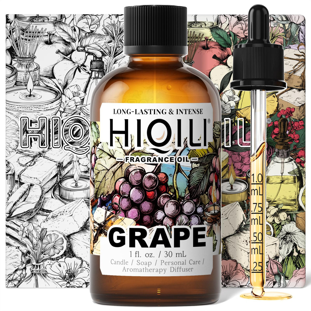 HIQILI huile parfum raisin-bouteille: parfum durable pour diffuseur et créations faits maison