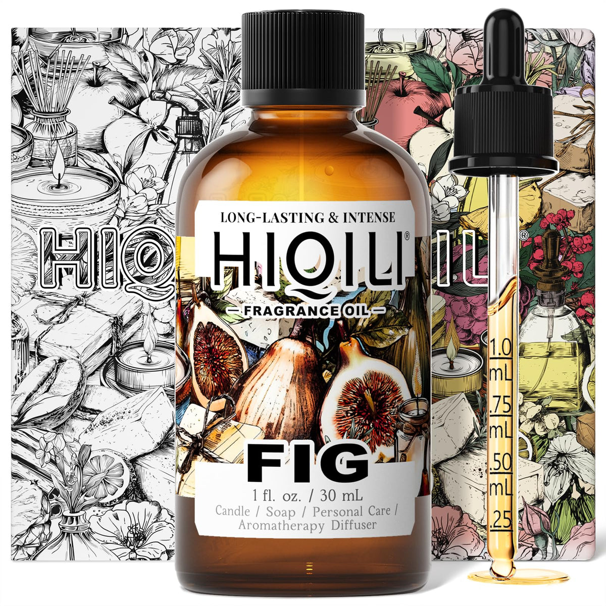 HIQILI huile parfumée figue – bouteille 1oz, parfume durablement diffuseurs et projets maison