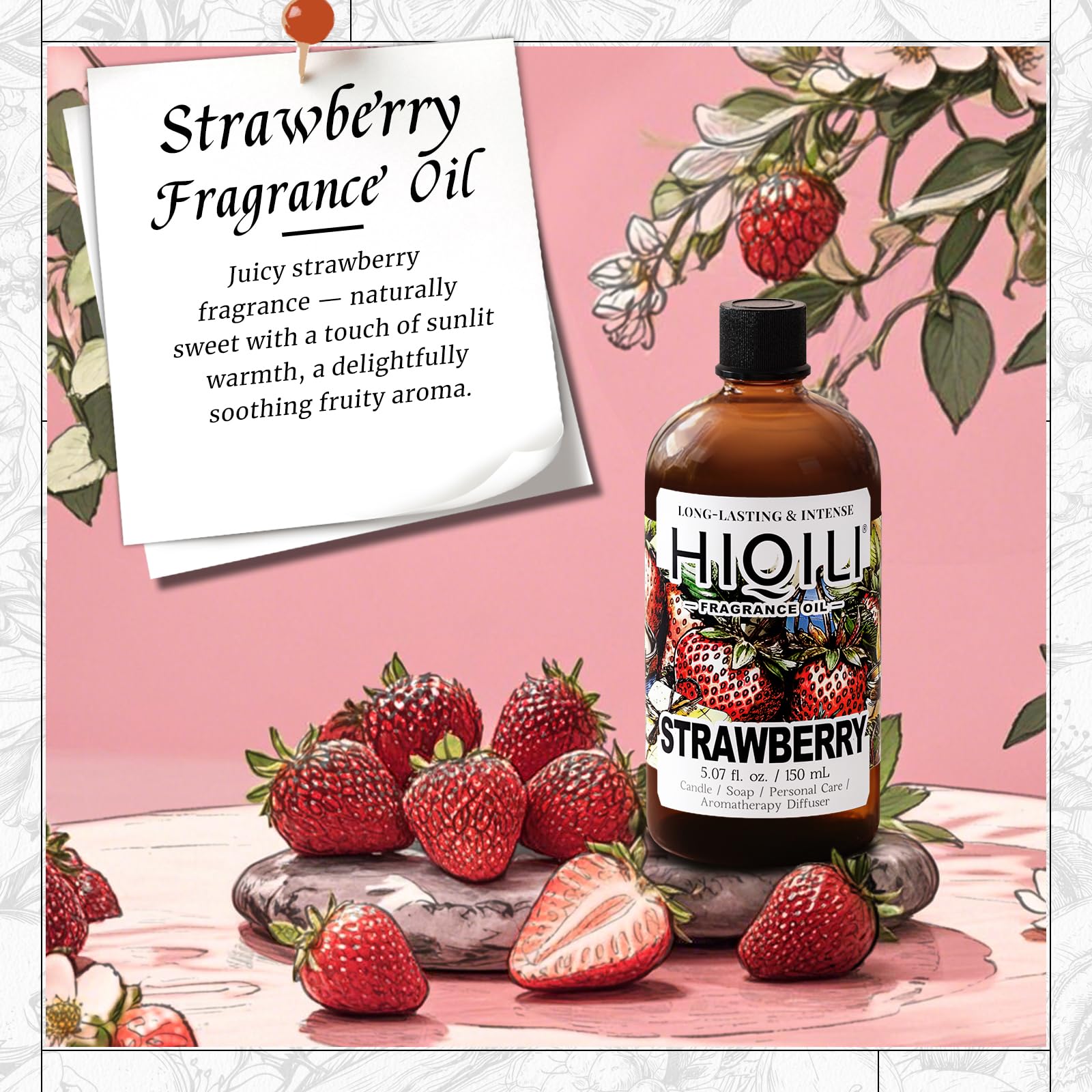 Diffuseur HIQILI avec huile fraise, ambiance fruitée et agréable