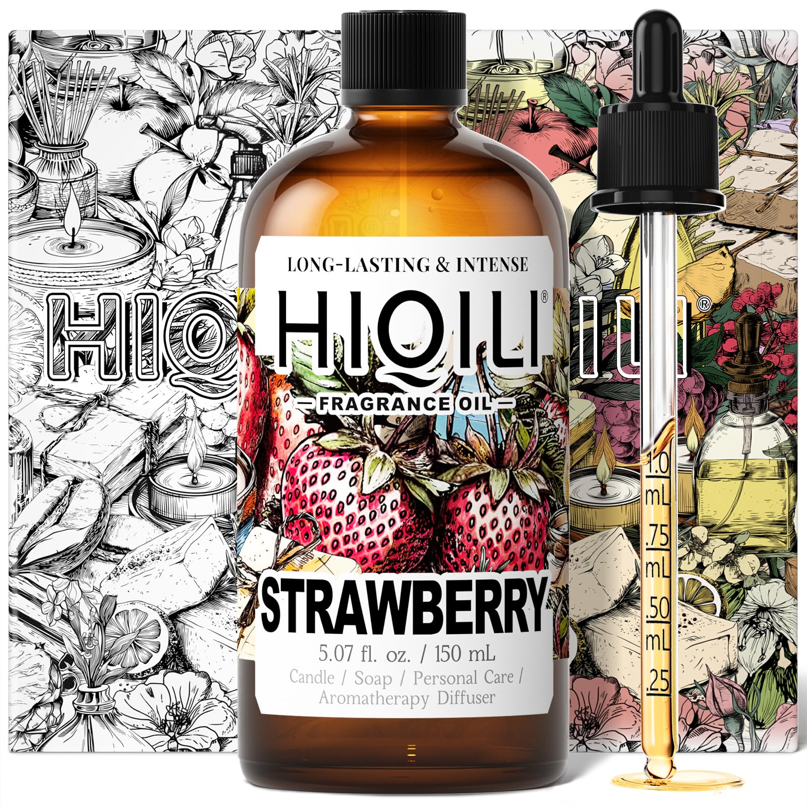 HIQILI huile parfumee fraise prête pour diffuseur, parfum durable et agréable