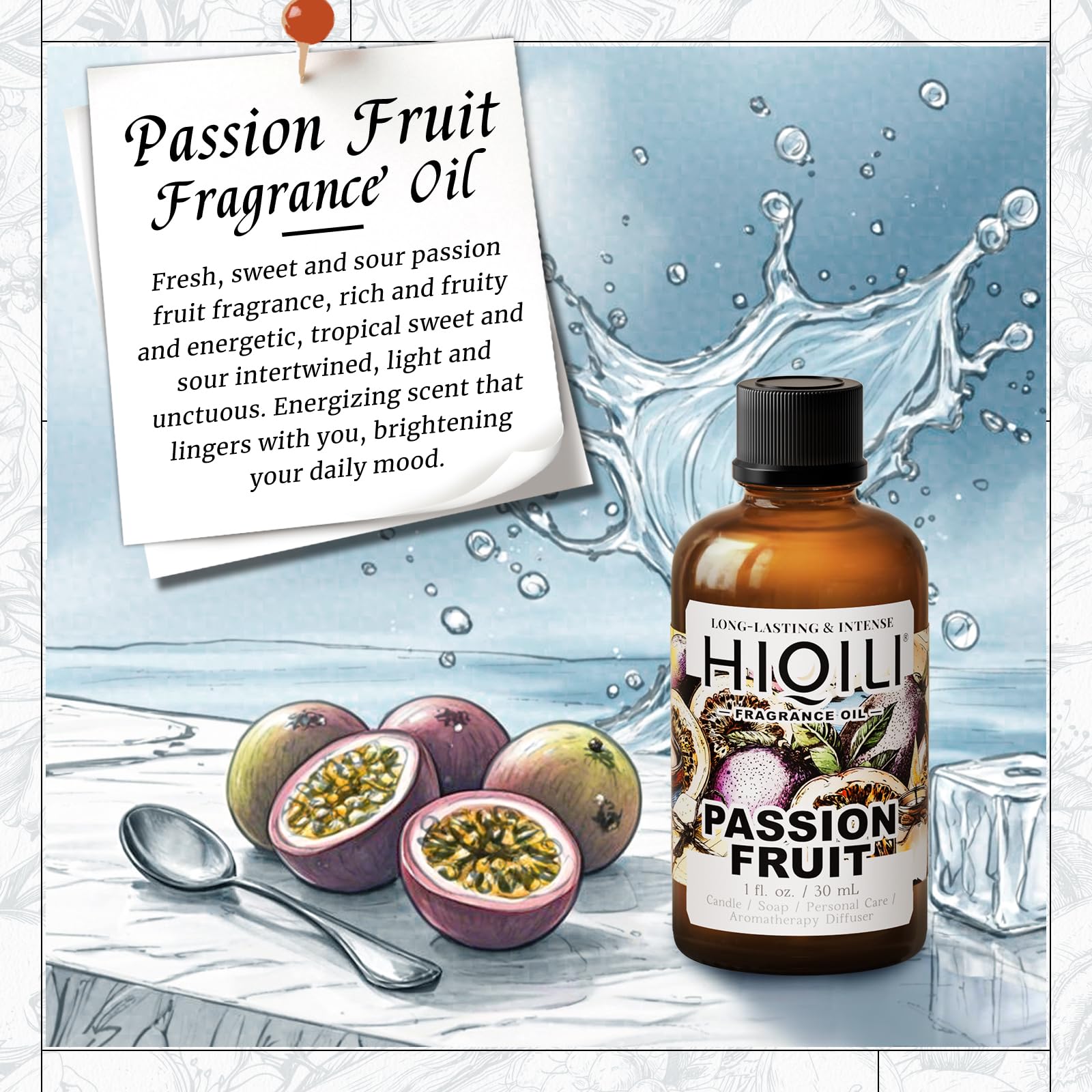 HIQILI huile parfumée fruit de la passion — diffuseur domestique facile à utiliser