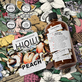 HIQILI huile pêche — ambiance bureau, détente légère.