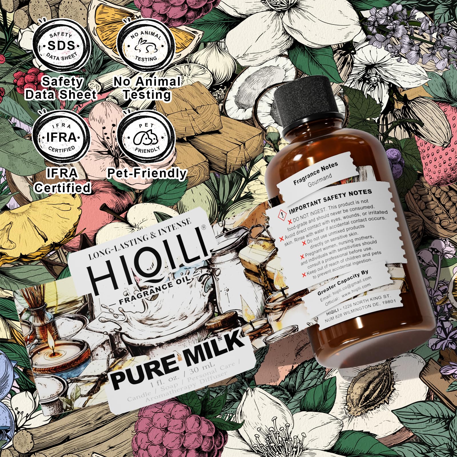 HIQILI Lait Pur Fragrance – parfum voiture, ambiance relaxante en trajet.