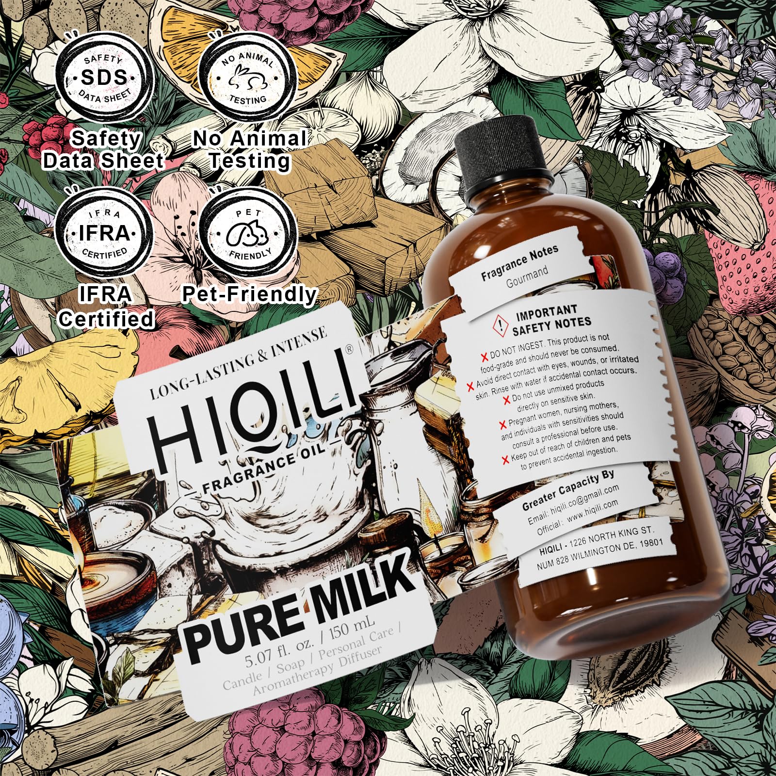 HIQILI Lait Pur – produit pour animaux dilué, sécurité et douceur.