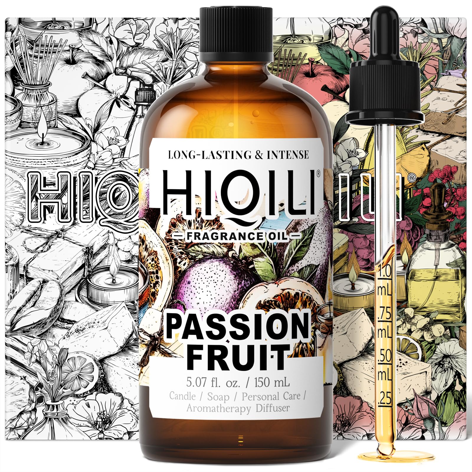 HIQILI Parfum Fruit de la Passion – flacon prêt à diffuser une ambiance estivale.