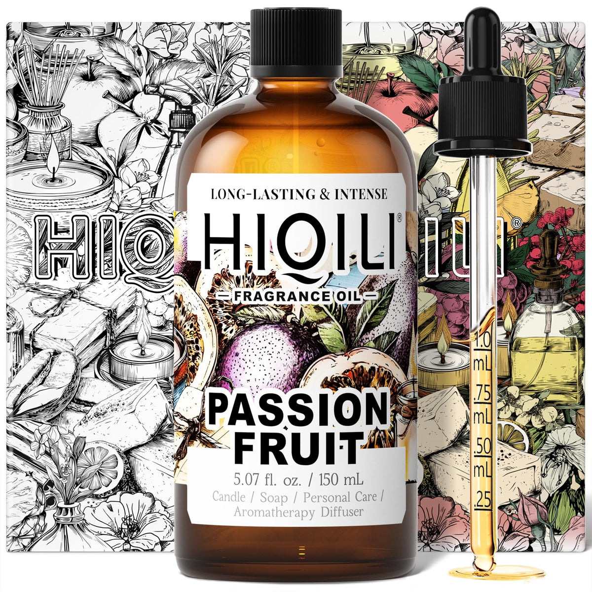 HIQILI Parfum Fruit de la Passion – flacon prêt à diffuser une ambiance estivale.