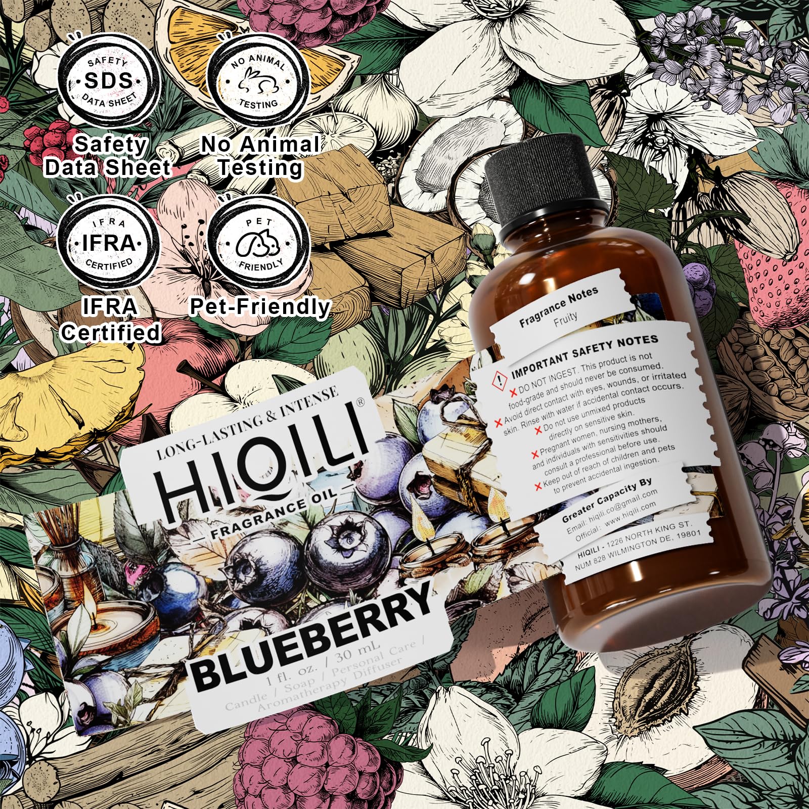 HIQILI parfum Myrtille - balle séchage: parfum Myrtille pour textiles parfumés