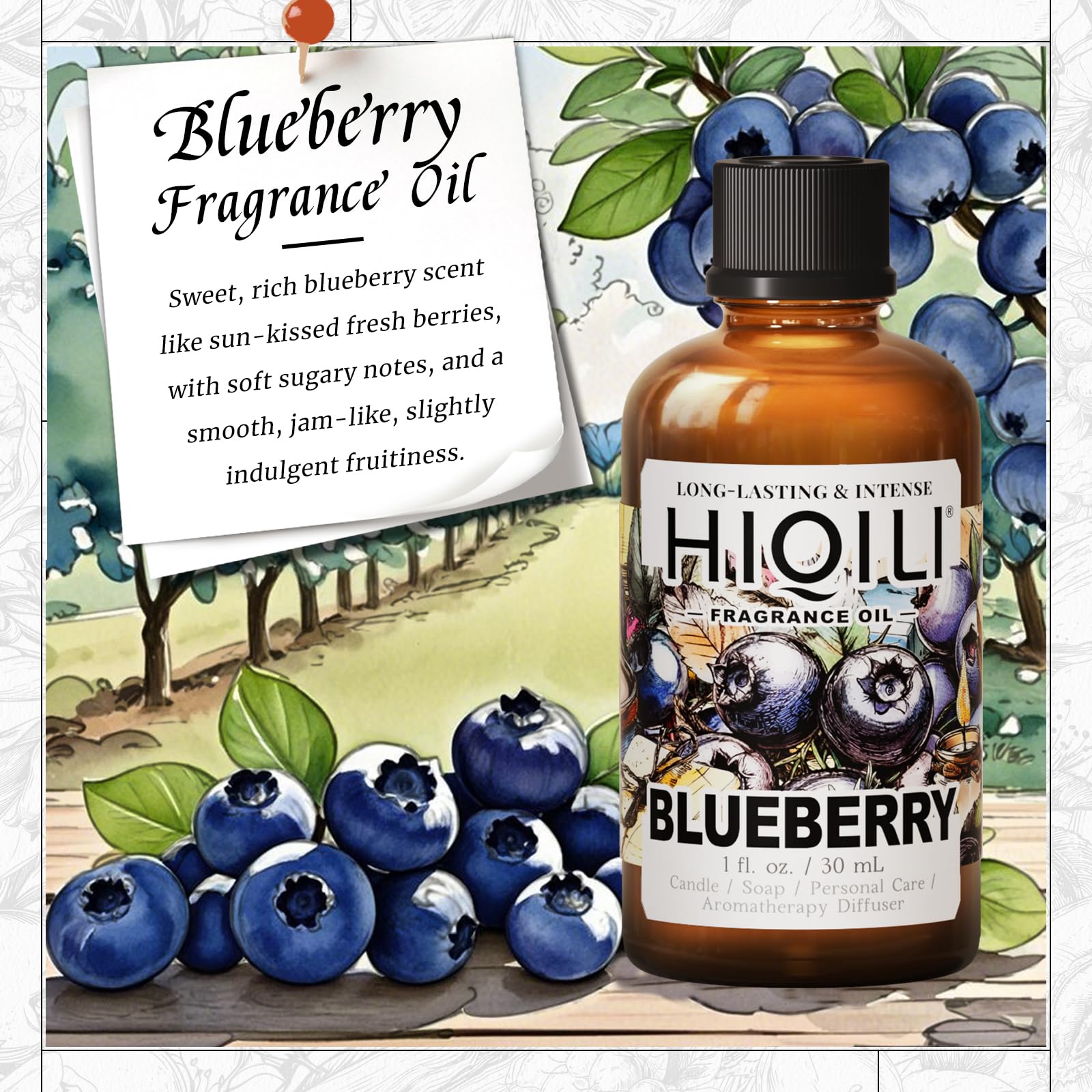 HIQILI parfum Myrtille - diffuseur: parfum Myrtille durable pour l'ambiance