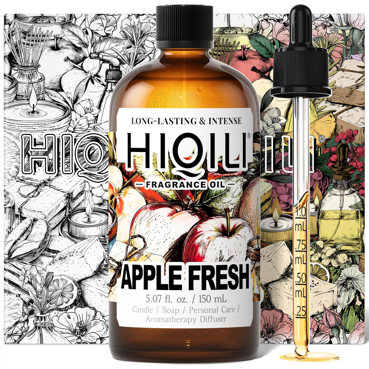 HIQILI Pomme Fraîche diffuseur maison: arôme fruité soutenu pour votre intérieur.