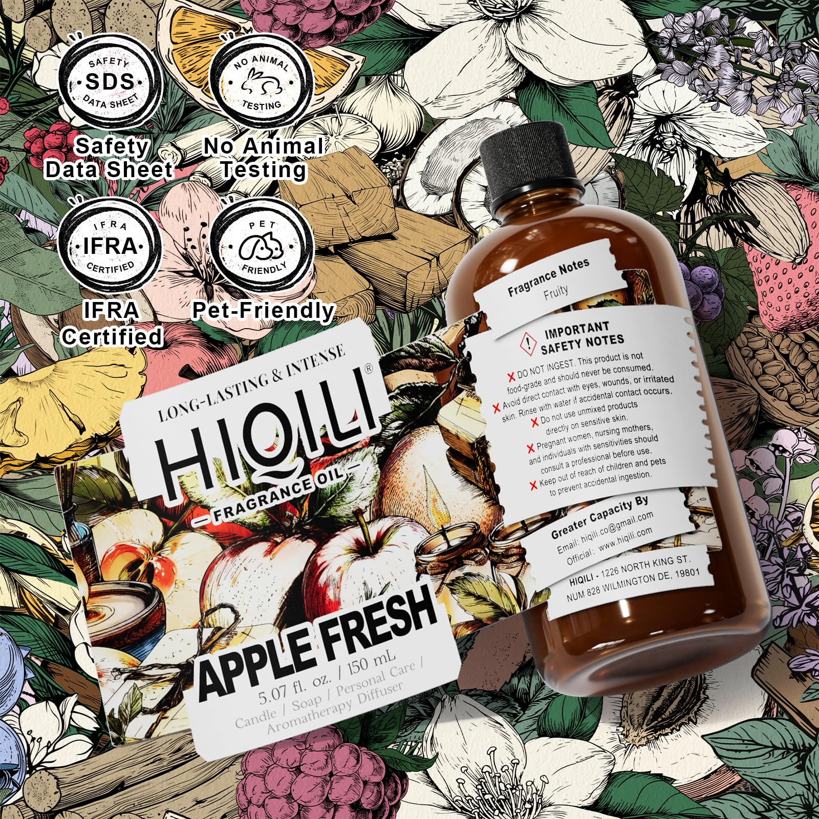  HIQILI Pomme Fraîche rituel aromathérapie: parfum apaisant pour un moment zen.