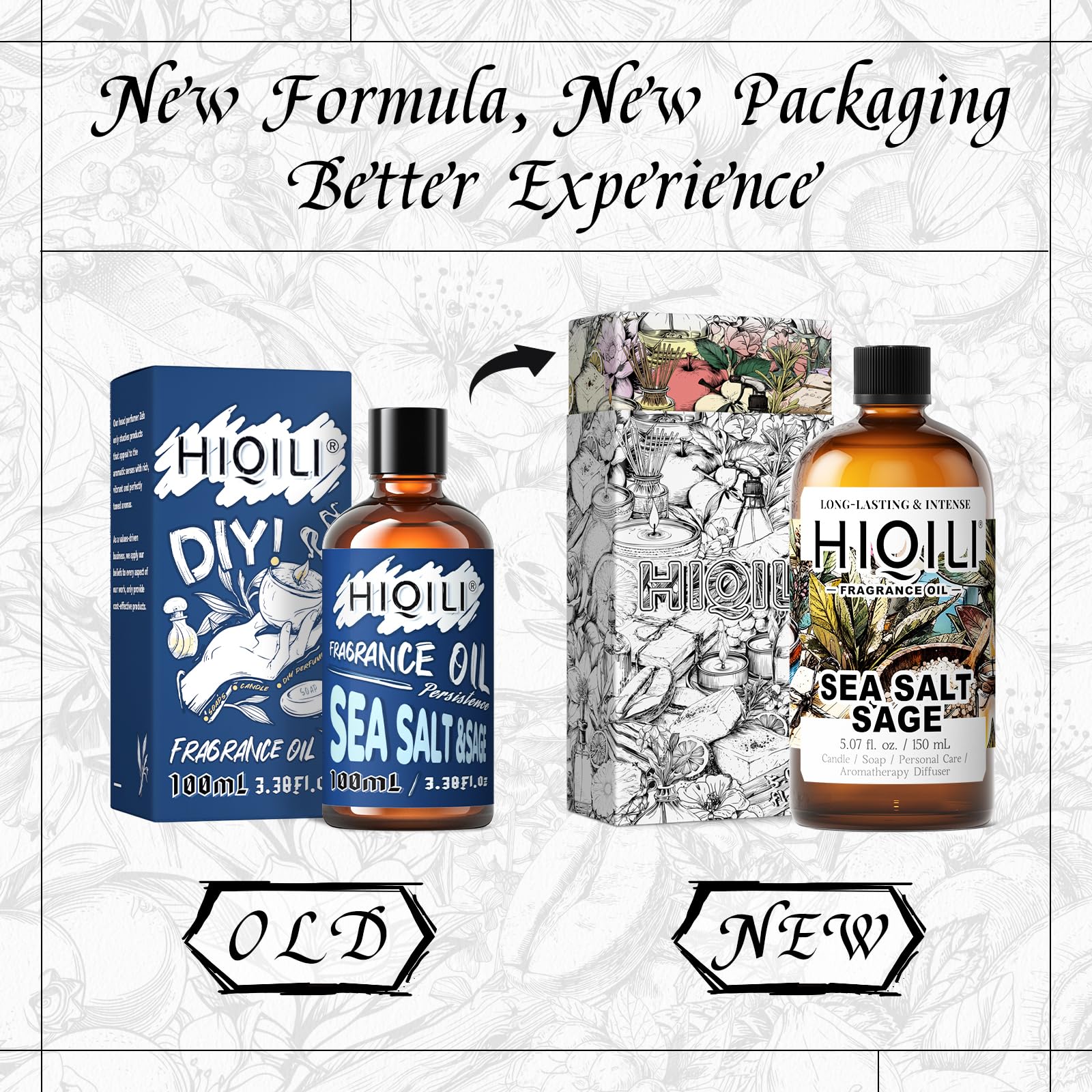 HIQILI Sel de mer et sauge – diffuseur hôtel, fragrance élégante et discrète