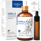 HIQILI Vanille: bouteille ambrée 100 ml prête à diffuser.