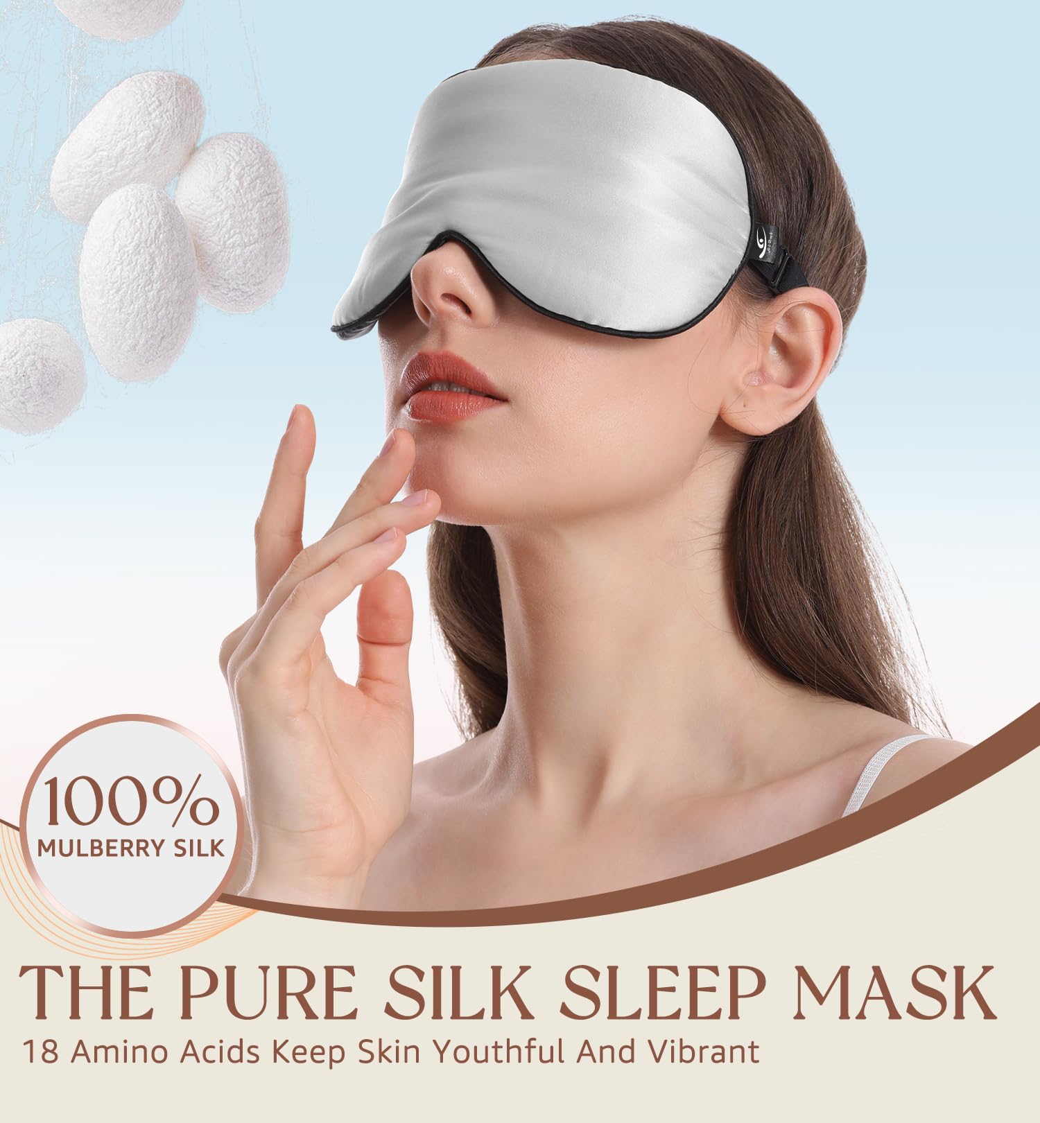 HiRui masque sommeil bandeau reglable: ajustement précis sans pression sur les yeux.