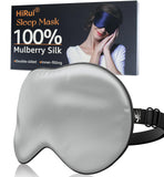 HiRui masque sommeil soie double-face: douceur luxueuse pour la peau et repos profond.