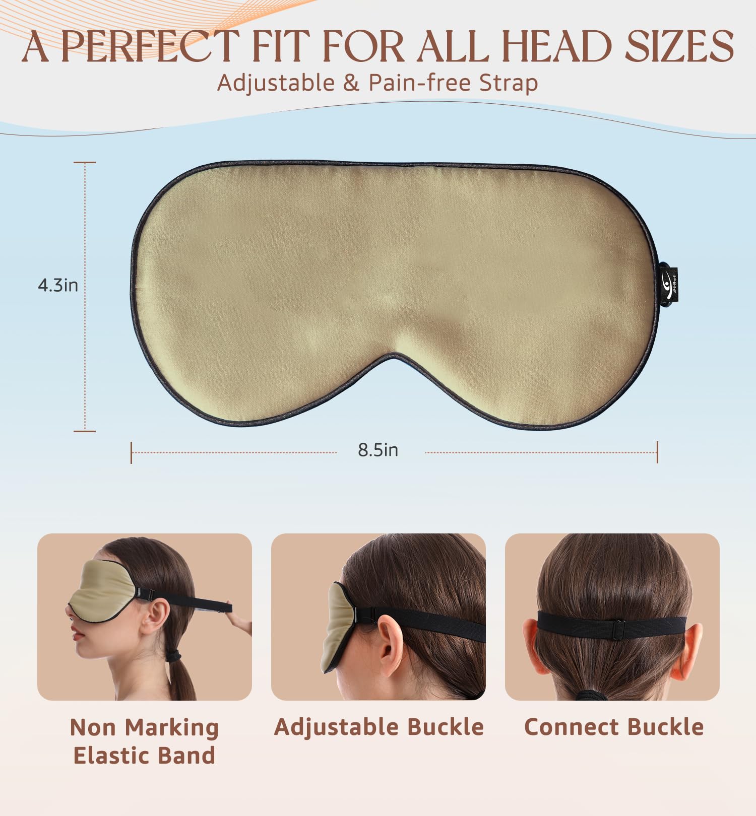 HiRui masque à bandeau ajustable s'adapte à tous les tours de tête