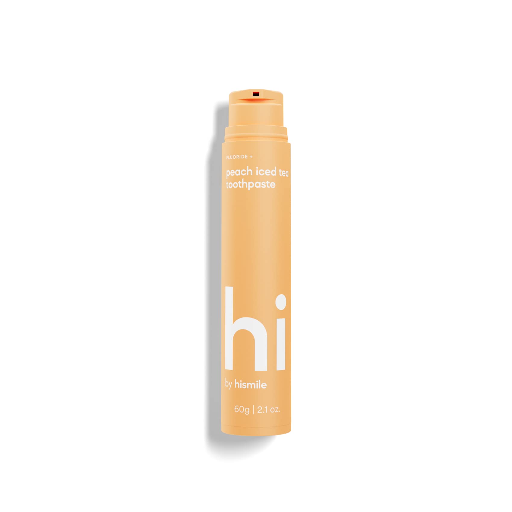 Hi by Hismile emballage dentifrice pêche glacée pour usage quotidien.
