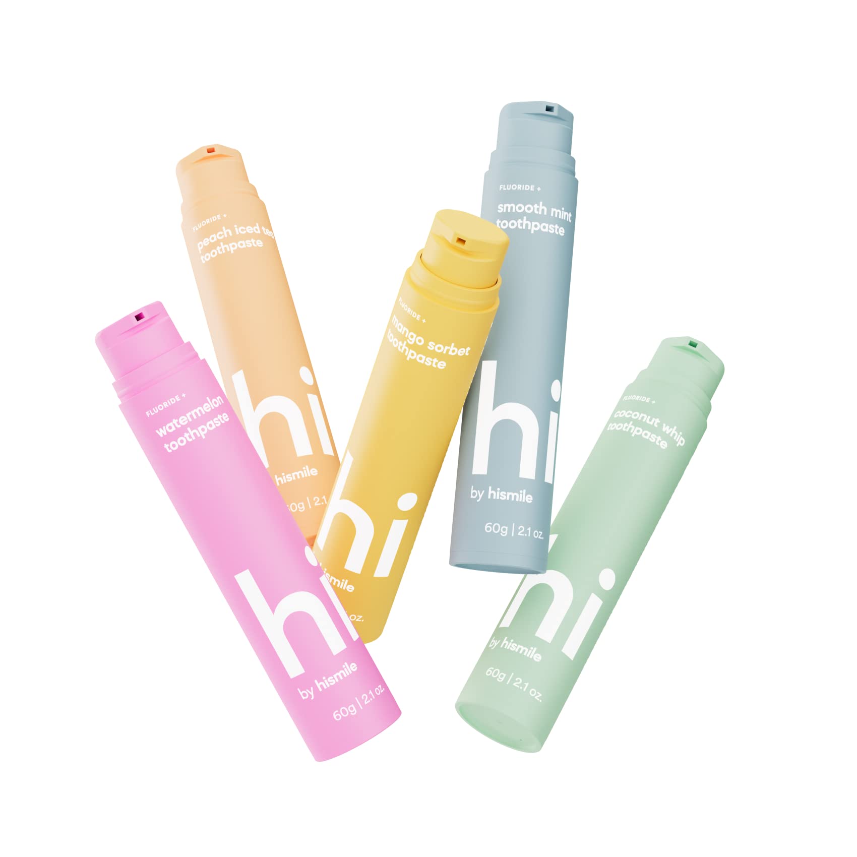 Hi by Hismile photo-emballage dentifrice pêche glacée pour transparence produit.