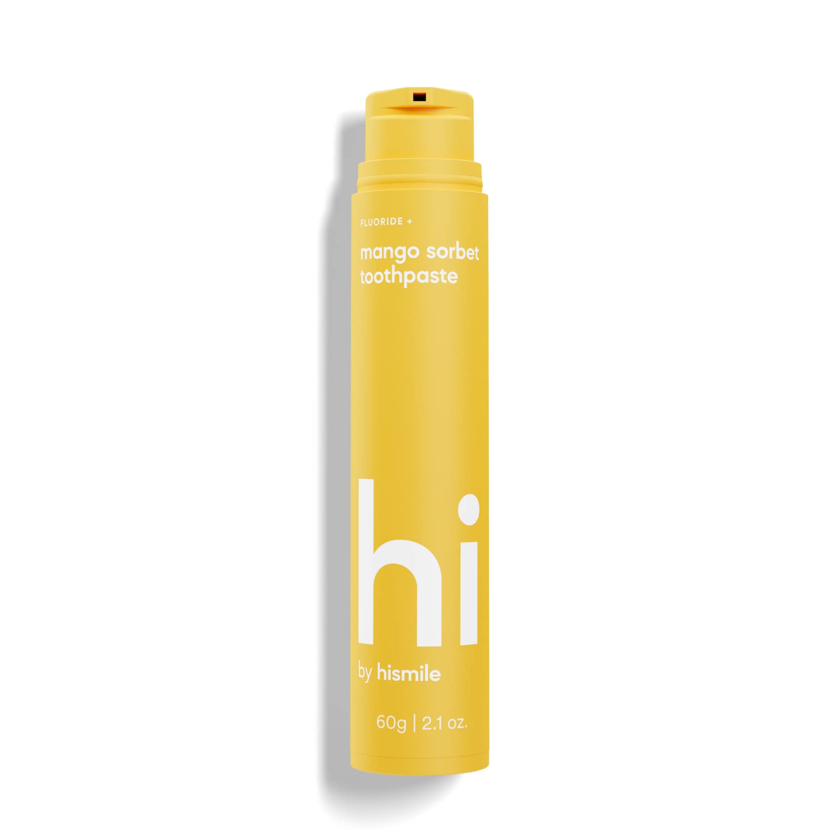 HI by Hismile, tube mangue sorbet, goût rafraîchissant et haleine fraîche prolongée.