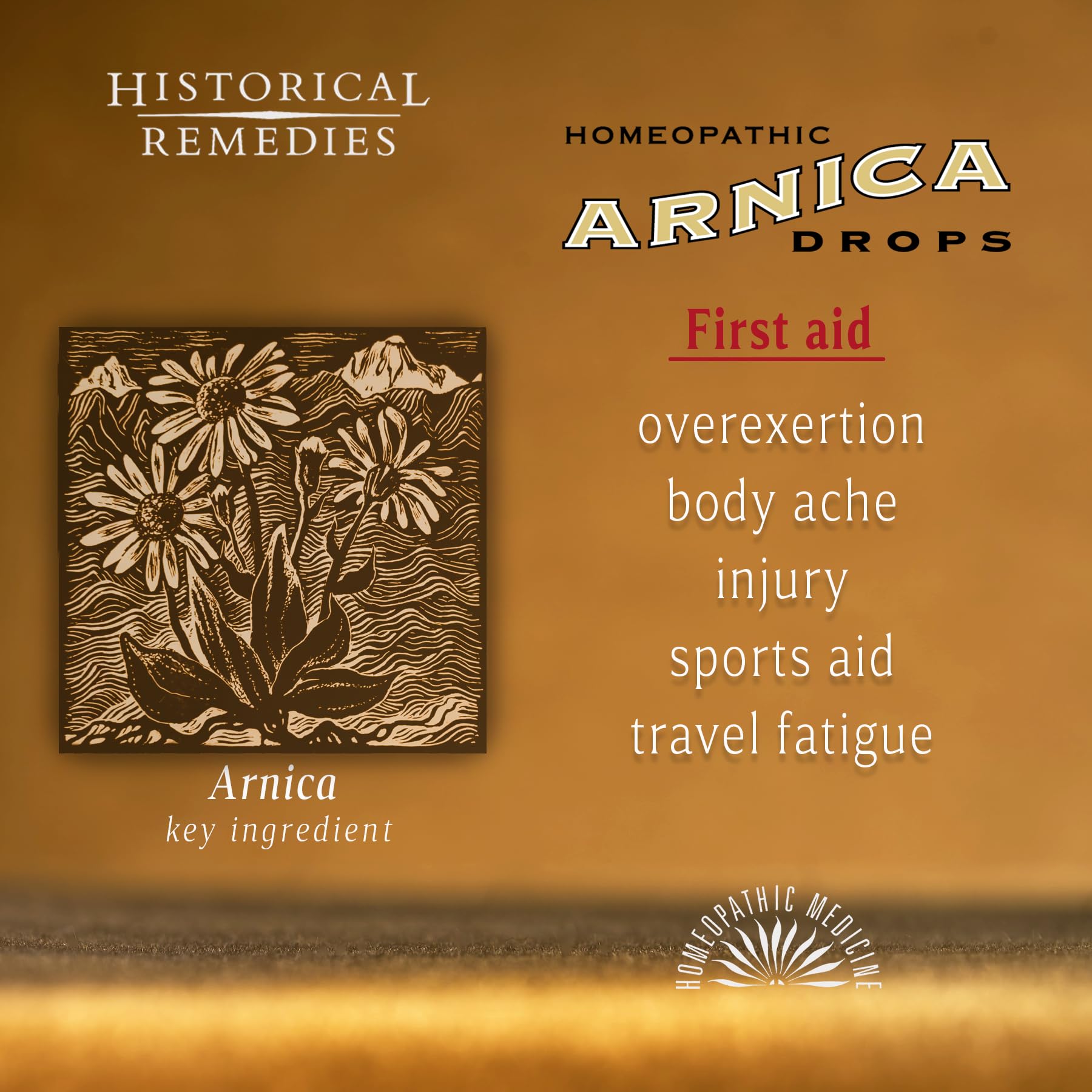 Arnica Drops Historical Remedies usage mobile, idéal pour le sport et les voyages.