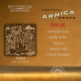 Arnica Drops Historical Remedies usage mobile, idéal pour le sport et les voyages.