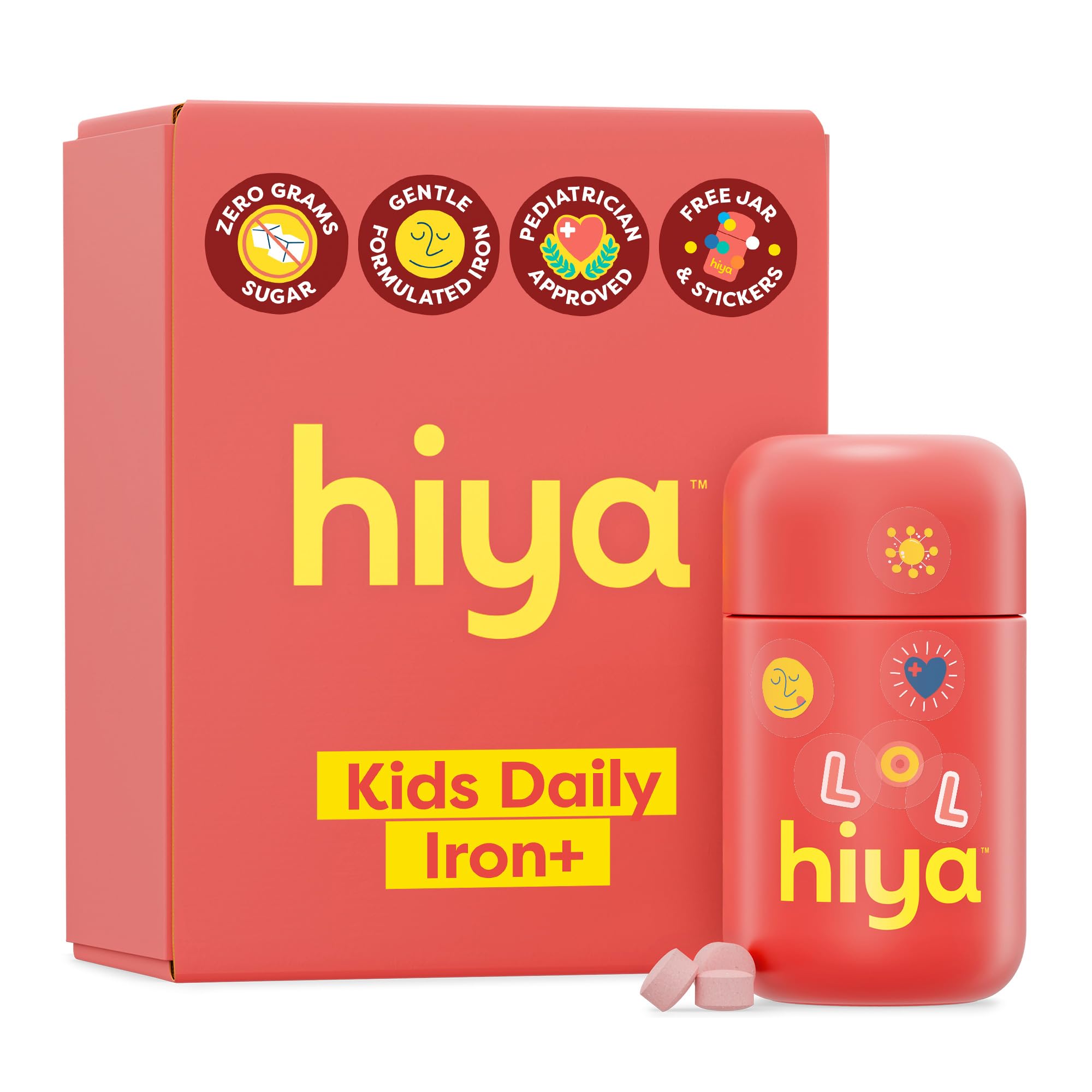 Hiya Iron+ bouteille en verre remplissable facilitant l'apport quotidien.