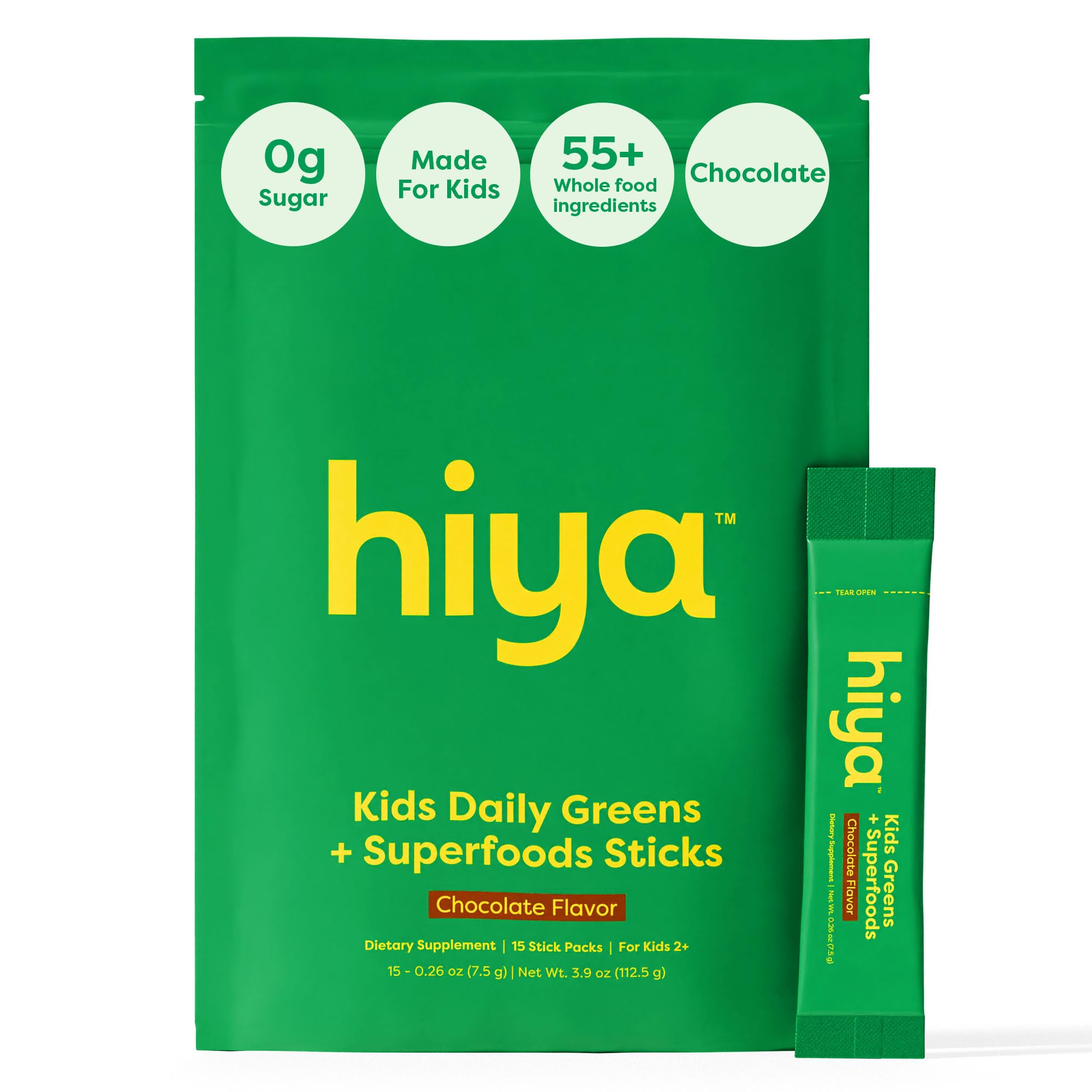 HIYA Kids Greens Chocolat : bouteille prête à mélanger dans les boissons