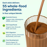 HIYA Kids Greens Mélange Lait Smoothie : goût chocolat apprécié pour les collations