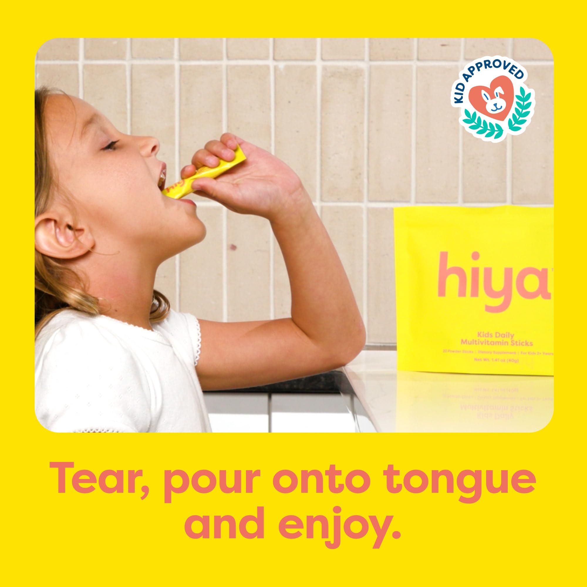 Hiya Kids Multivitamine goût fruits et légumes naturel, sans sucre