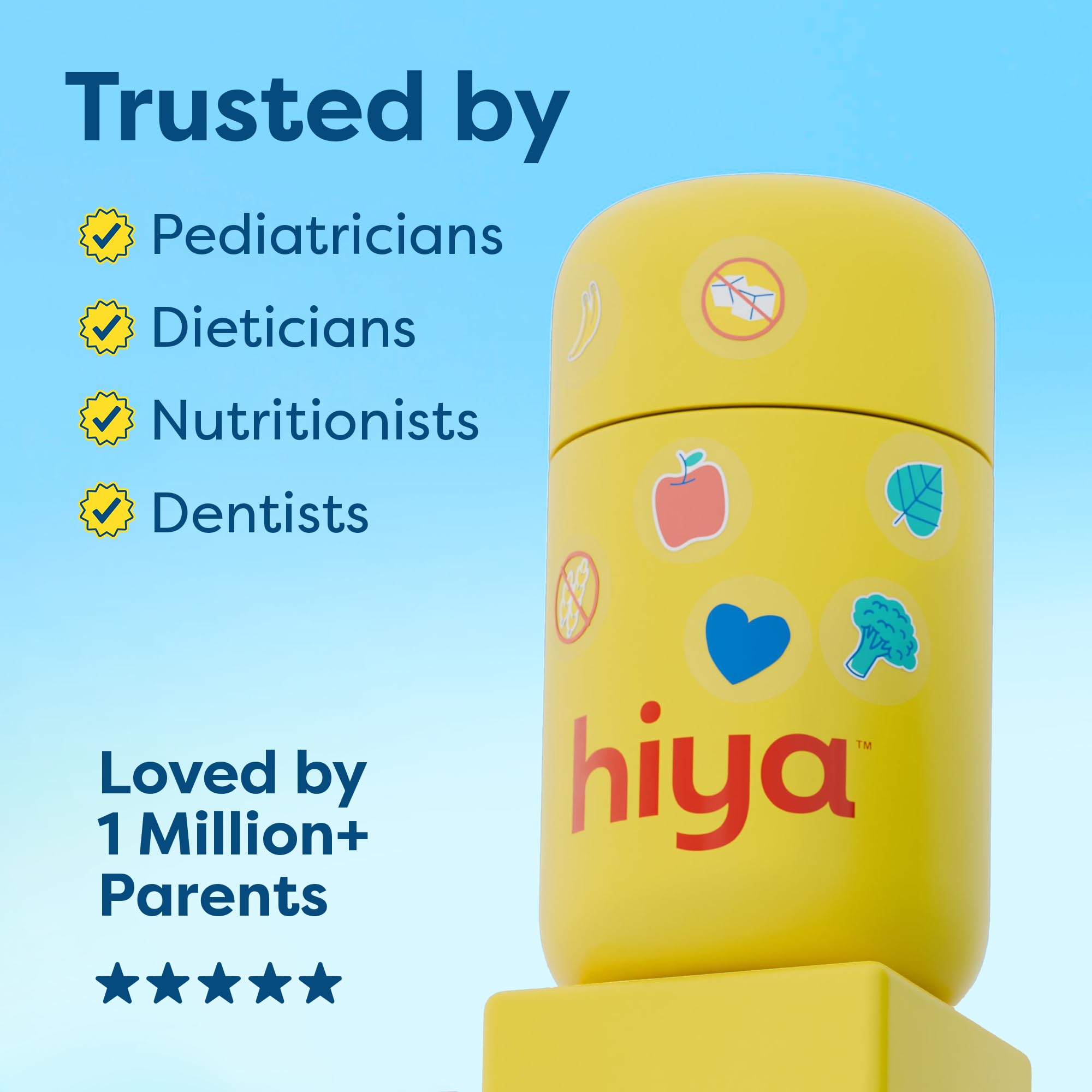 HIYA Multivitamines pour enfants : goût tropical naturel, saveur fruitée et sans sucre.