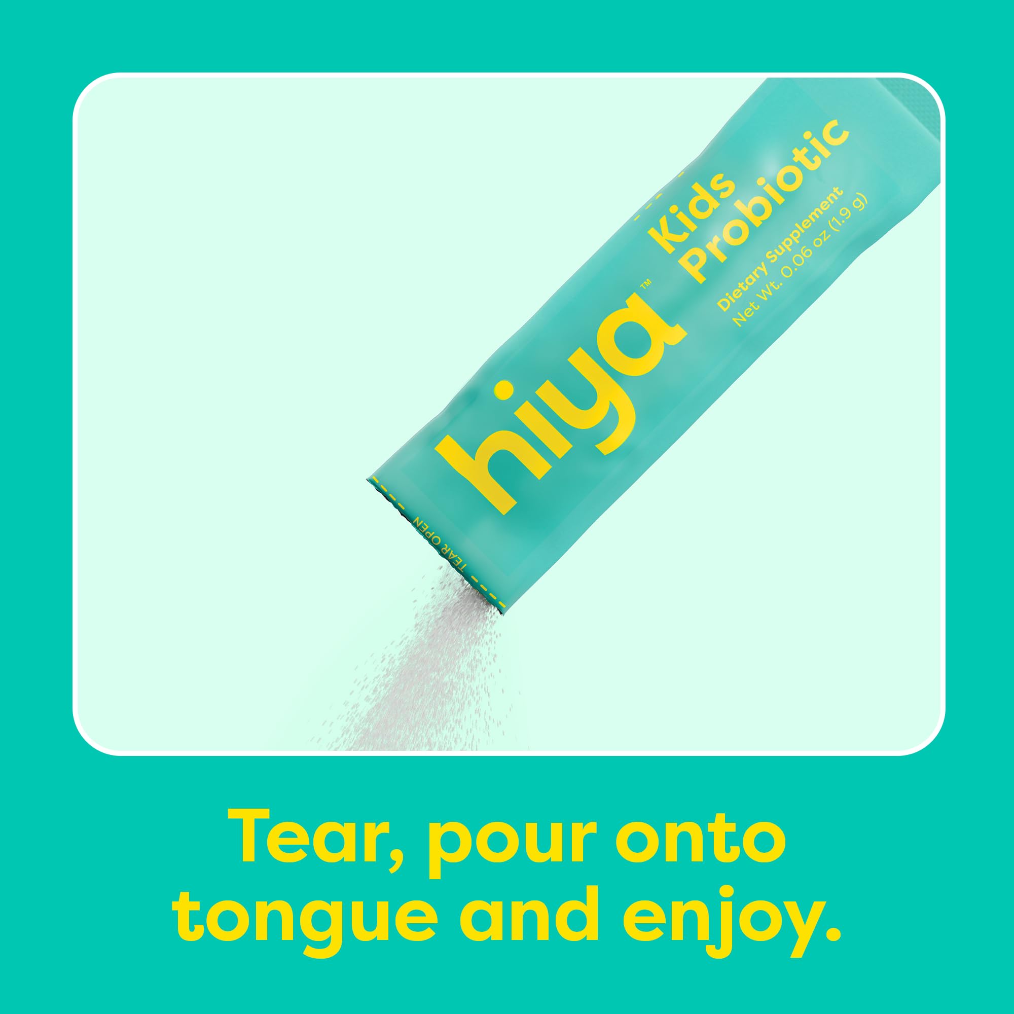 Hiya Kids Probiotic : pratique en déplacement sans réfrigération.