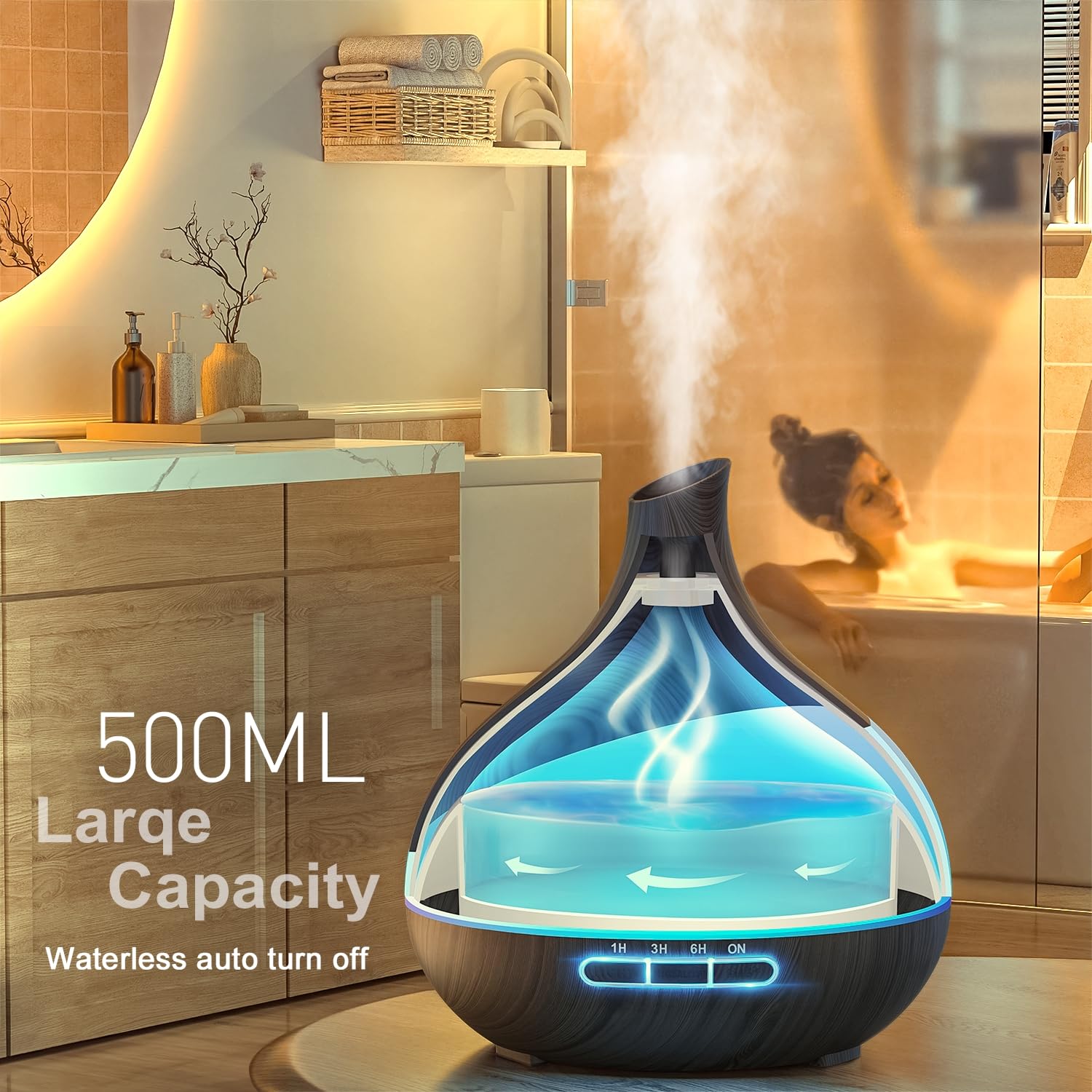 Diffuseur HJTHJT 500 ml pour grandes pièces, améliore l'atmosphère du salon