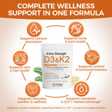 Hlonns D3K2 magnésium - capsules pour une meilleure absorption du calcium