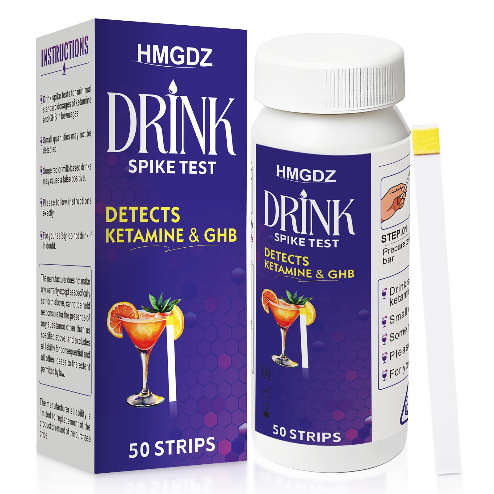 HMGDZ tampons-detection-boisson-50 : détection rapide dans vos boissons.