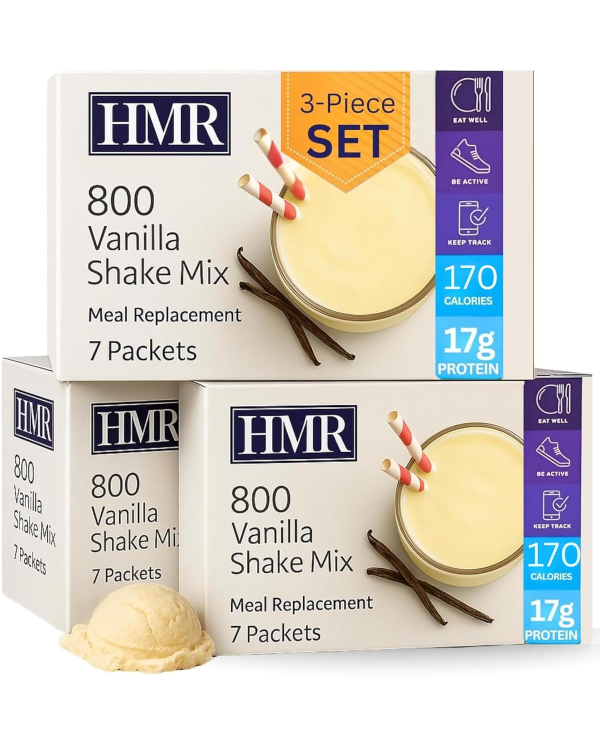 HMR 800 Vanille pack de 3 : shake pratique et savoureux pour le repas.