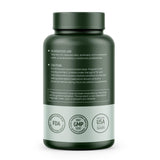 Étiquette HMS Nutrition Resveratrol montrant formulation végan sans OGM.