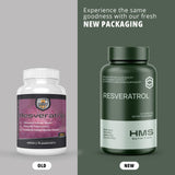 Présentation naturelle HMS Nutrition Resveratrol évoquant bien-être et mode de vie sain.