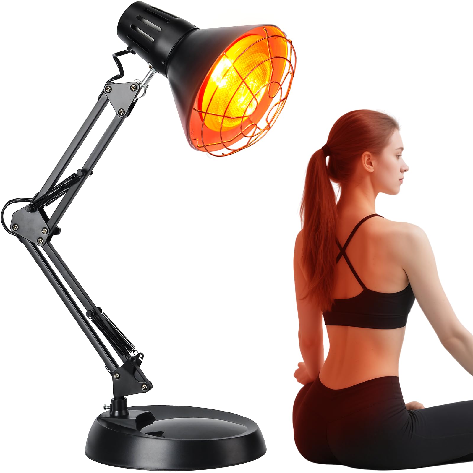 Hoakya lampe infrarouge 150W avec base reglable pour cible musculaire précise.